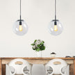 Newton 30 Matt Black And Clear Glass E27 Pendant