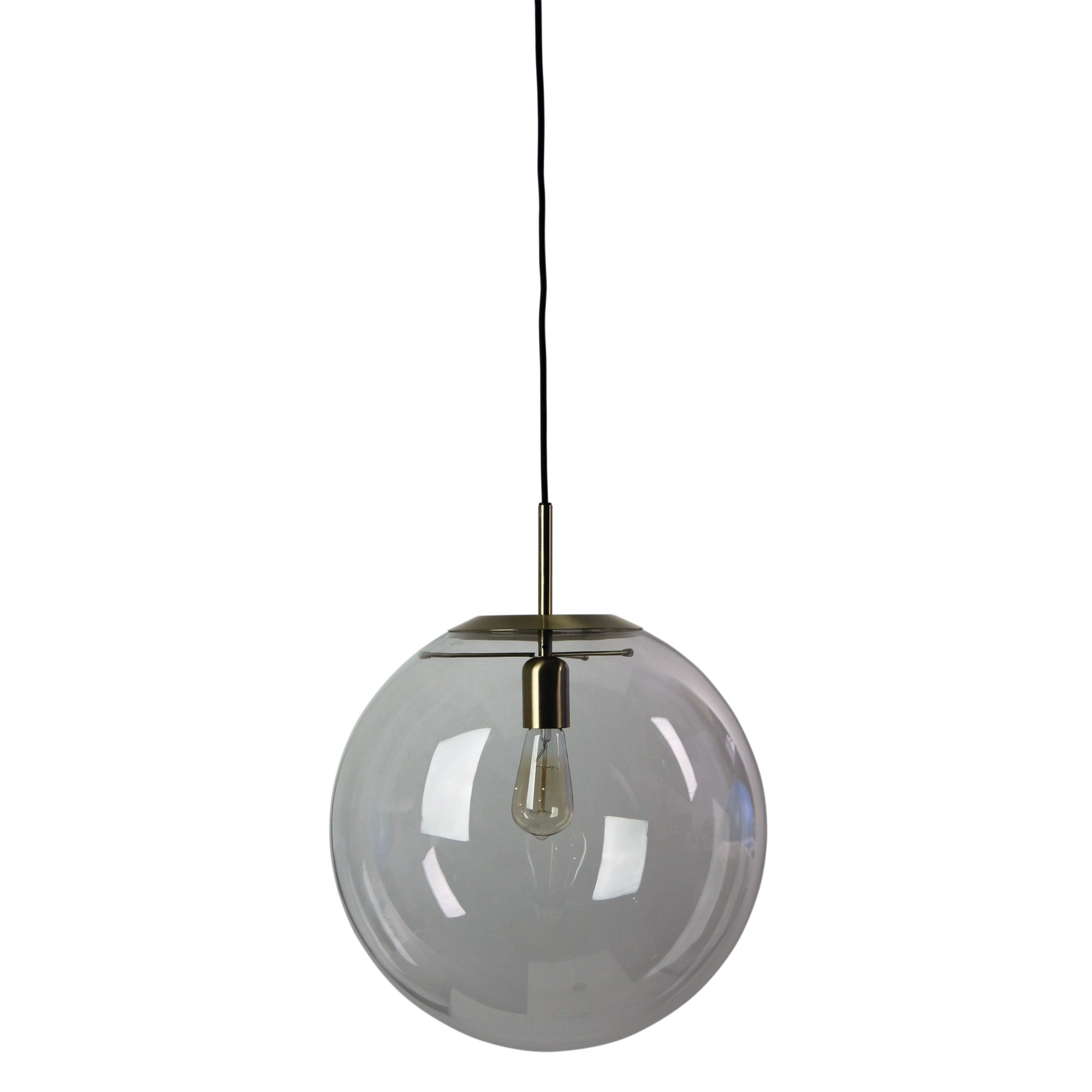 Newton 40 Brushed Brass And Clear Glass Pendant