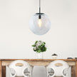 Newton 40 Matt Black And Clear Glass E27 Pendant