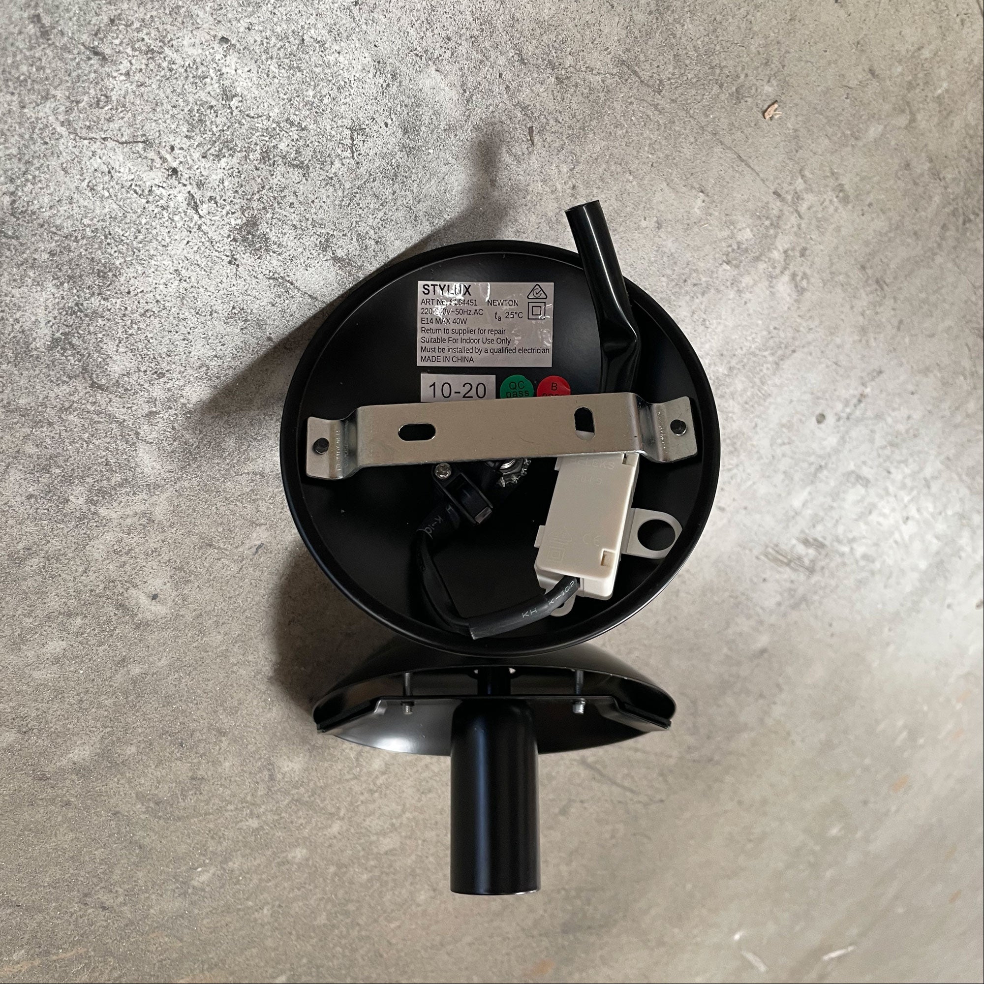 Newton Black And Clear Glass E14 Wall Light