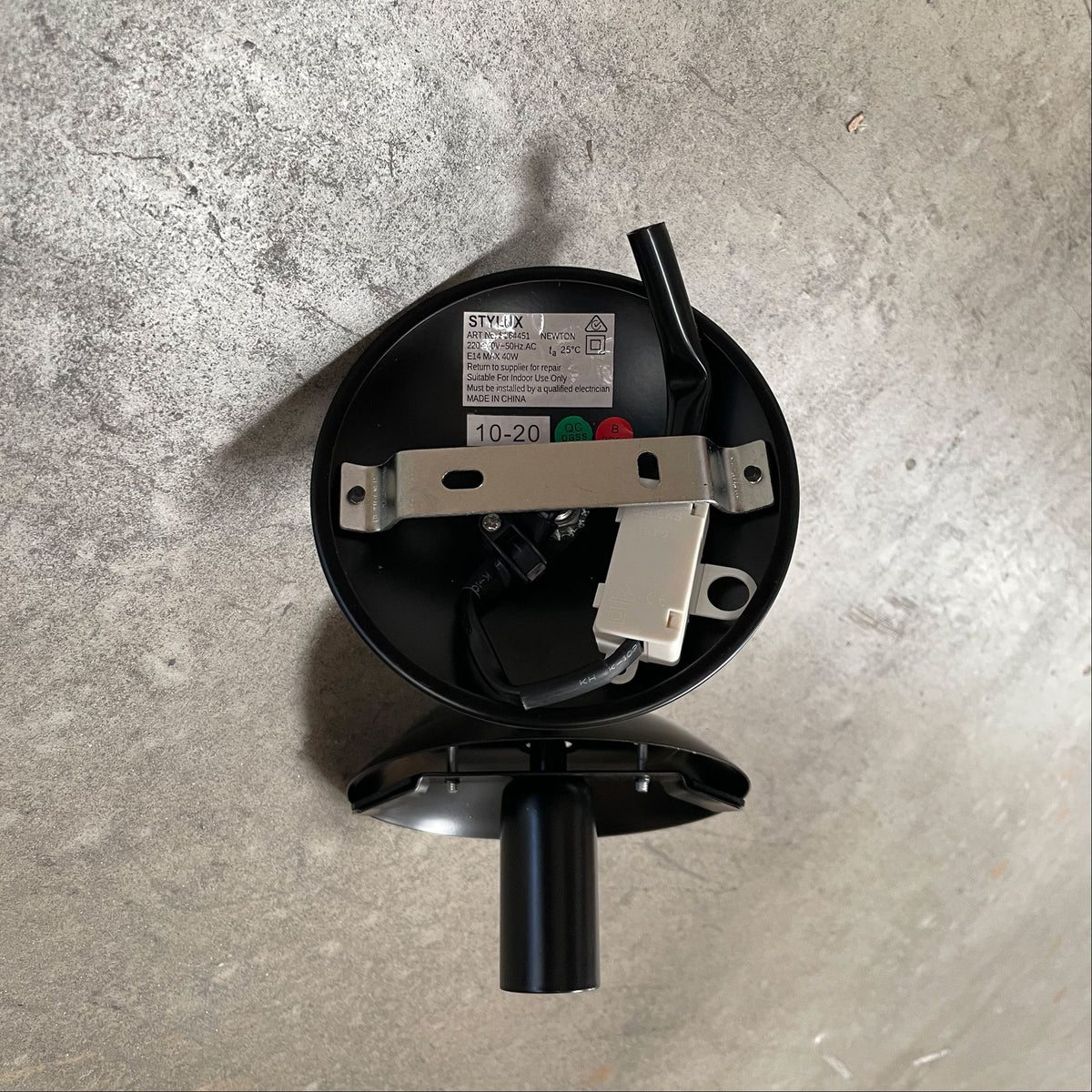 Newton Black And Clear Glass E14 Wall Light