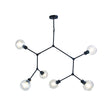 Padua Black 170cm Contemporary Clear Glass Pendant
