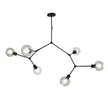 Padua Black & Clear Glass 6 Light E27 Contemporary Pendant