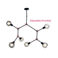 Thumbnail for Padua Black & Clear Glass 6 Light E27 Contemporary Pendant