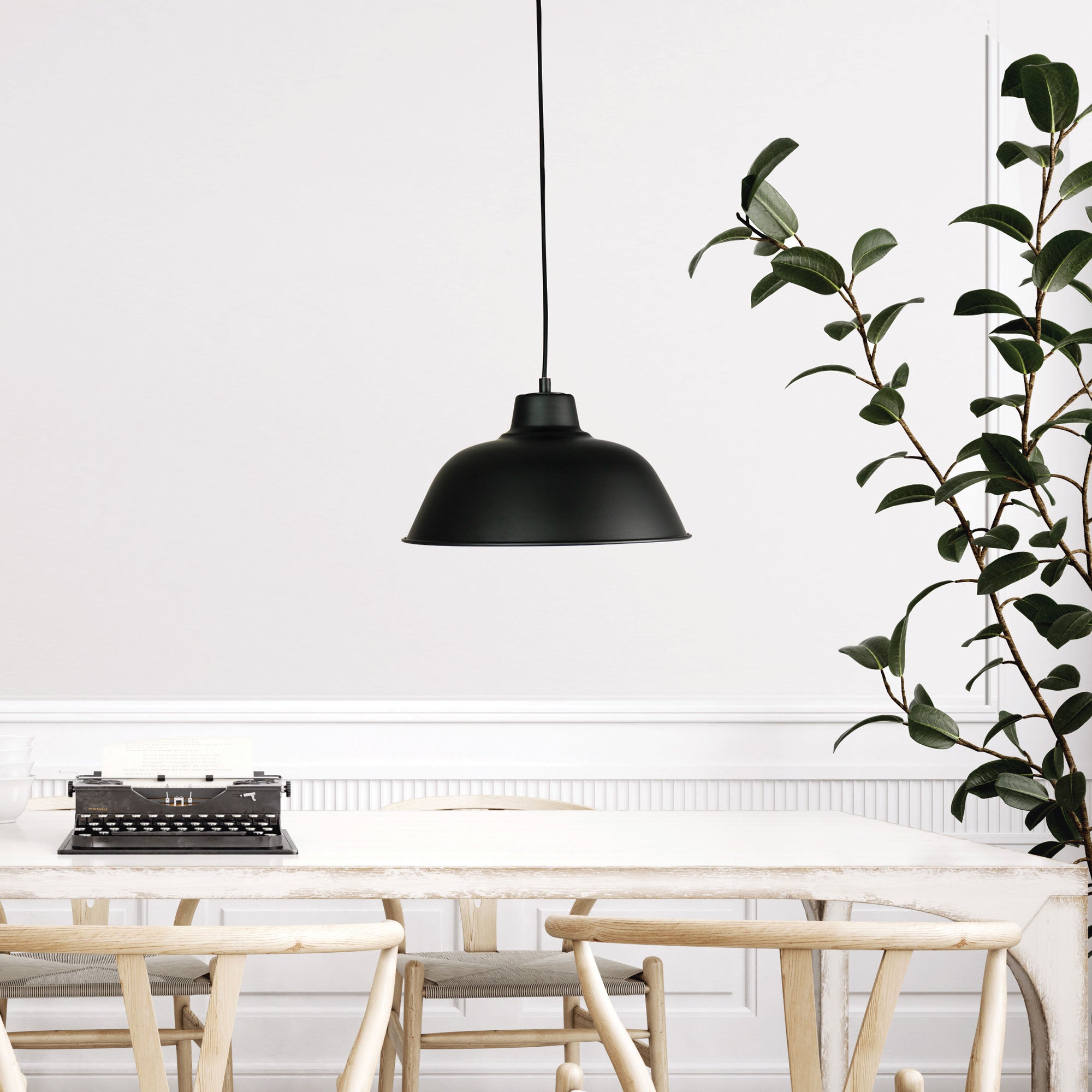 Forge.300 Black 1 Light E27 Retro Industrial Pendant