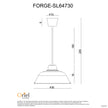 Forge 300 White 1 Light E27 Retro Industrial Pendant
