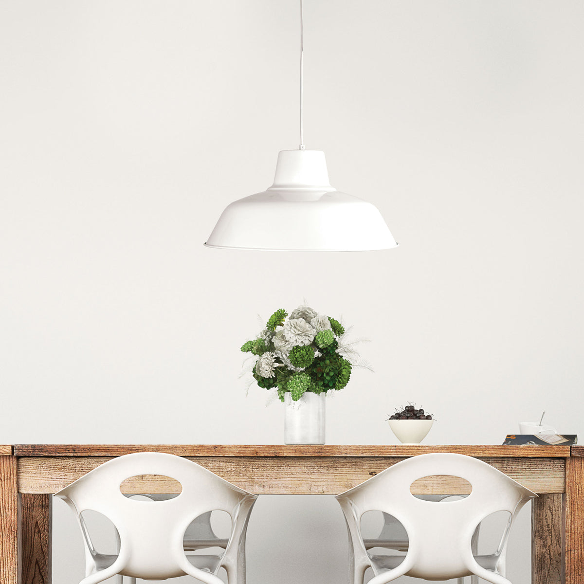 Forge 430 White 1 Light E27 Retro Industrial Pendant