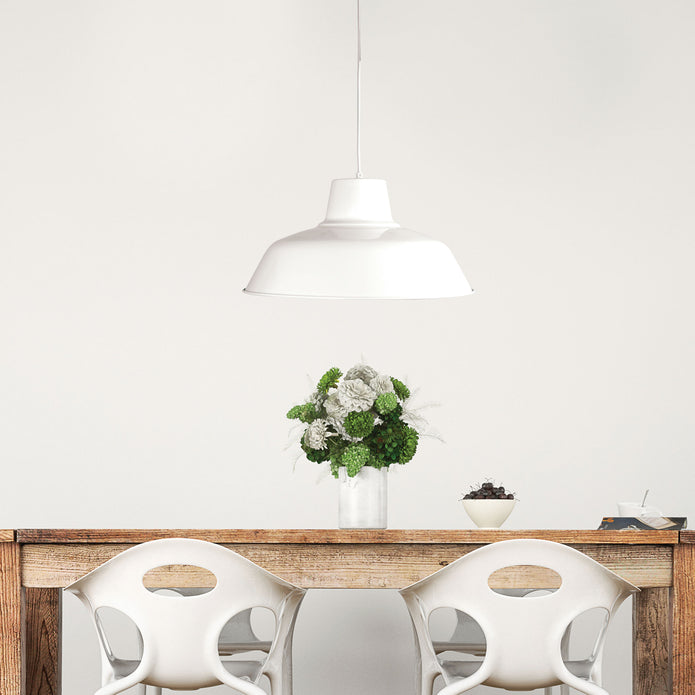 Forge 430 White 1 Light E27 Retro Industrial Pendant