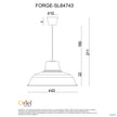 Forge 430 White 1 Light E27 Retro Industrial Pendant