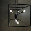 Georgetown 100 Black 8 Light E14 Designer Box Pendant With Exposed Globes