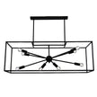 Georgetown 100 Black 8 Light E14 Designer Box Pendant With Exposed Globes