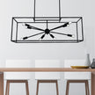 Georgetown 100 Black 8 Light E14 Designer Box Pendant With Exposed Globes