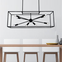 Thumbnail for Georgetown.100 Black 8 Light E14 Designer Box Pendant With Exposed Globes