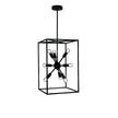 Georgetown 35 Black 8 Light E14 Designer Box Pendant With Exposed Globes