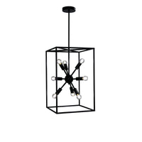 Thumbnail for Georgetown.35 Black 8 Light E14 Designer Box Pendant With Exposed Globes