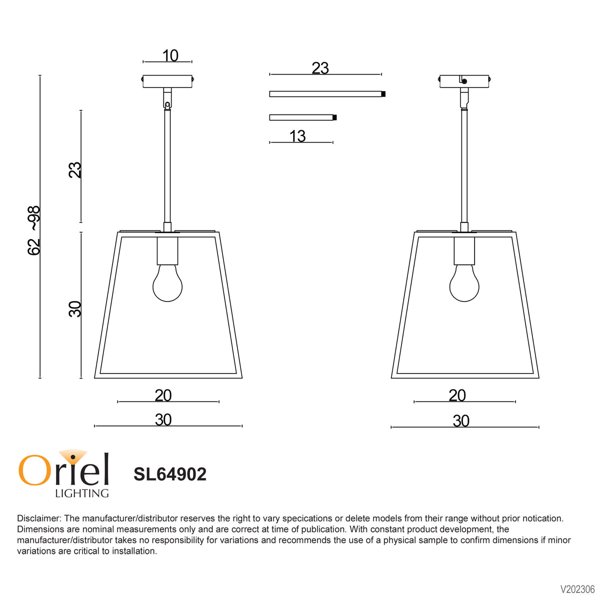Eaton 30 Black 1 Light E27 Urban Retro Pendant