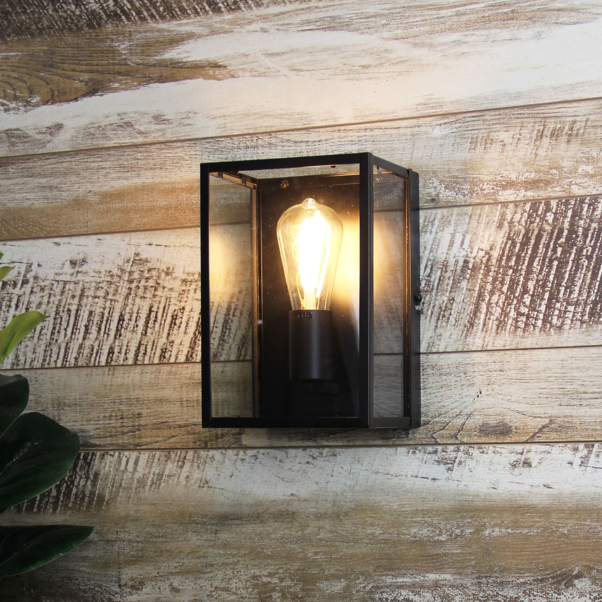 Eaton Black 1 Light E27 Urban Retro Wall Light