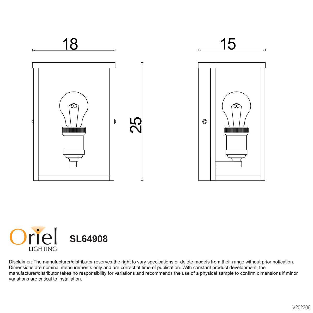 Oakland Black 1 Light IP44 E27 Hamptons Style Wall Light