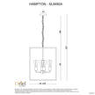 Hampton Black 4 Light E27 Classic Metal Pendant