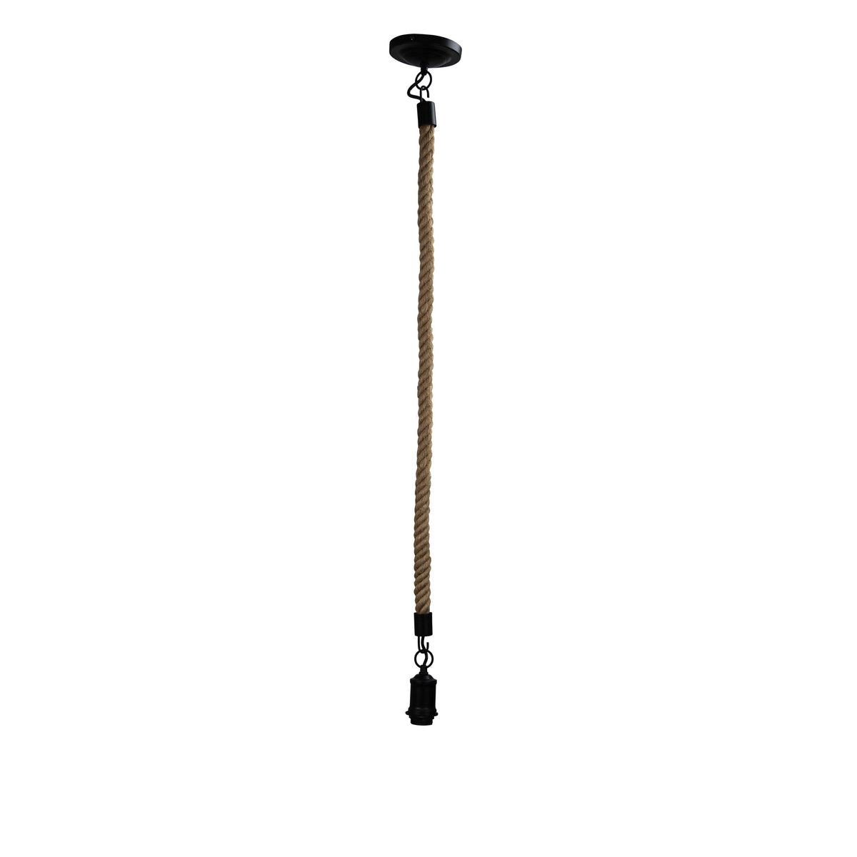 Rope 1 2M Medium Rope Pendant Matt Black And Coir