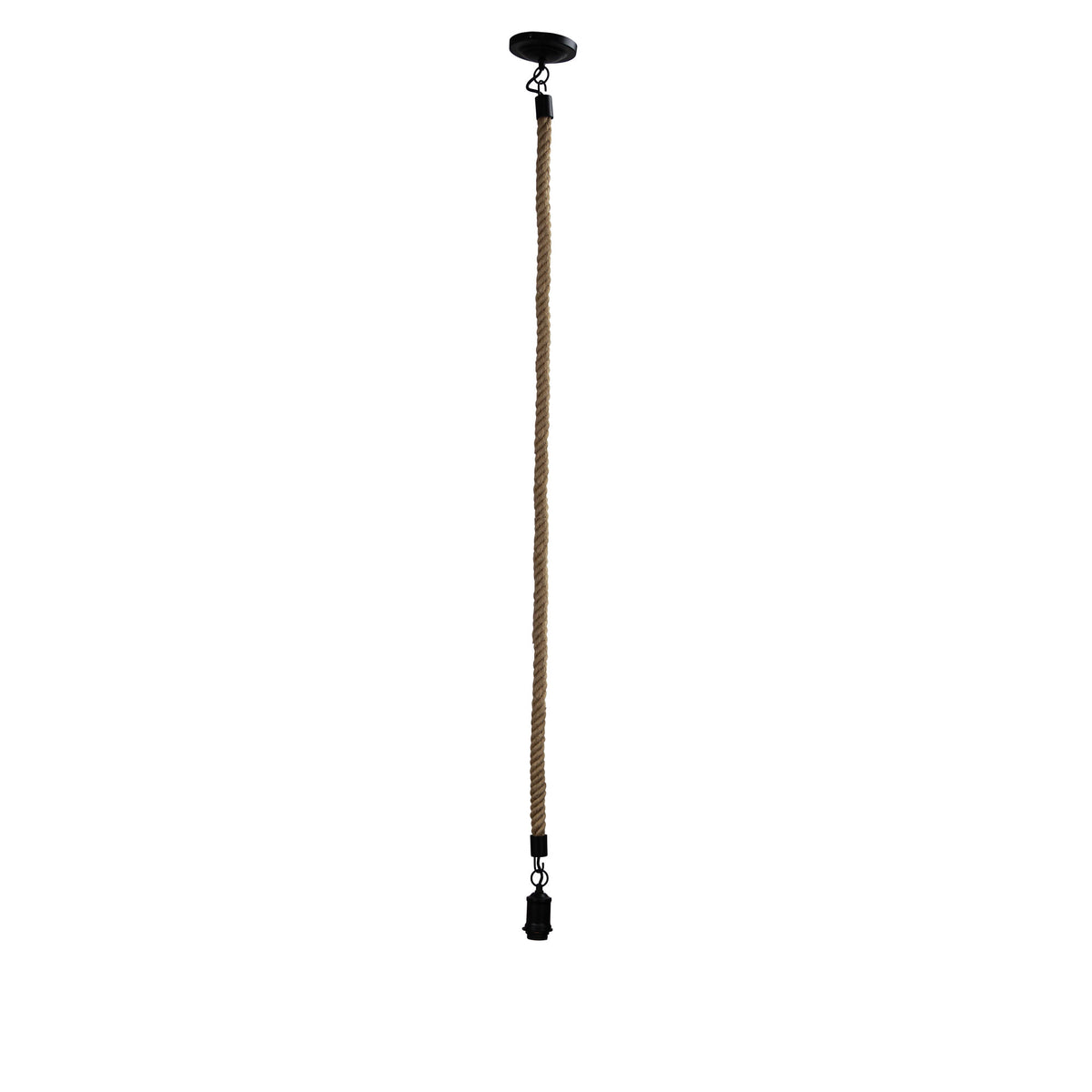 Rope 2M Long Rope Pendant Matt Black And Coir