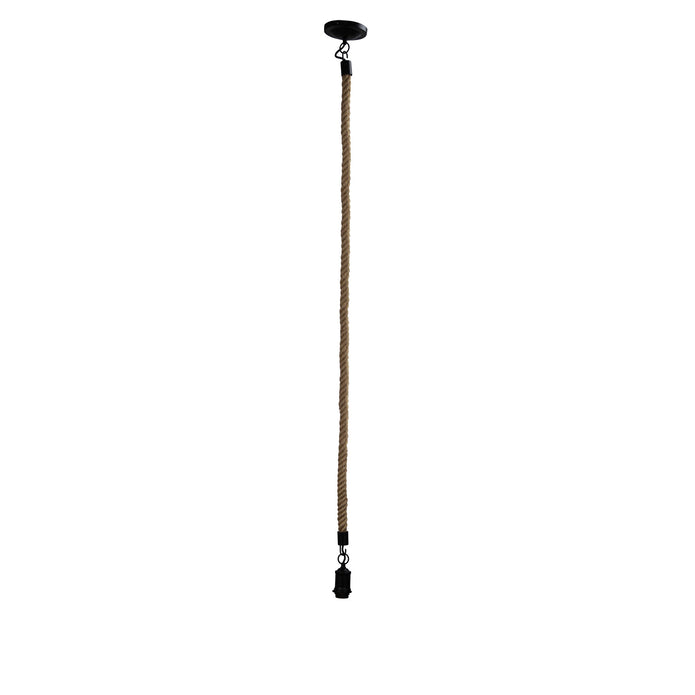 Rope 2M Long Rope Pendant Matt Black And Coir