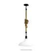 Rope 2m Matt Black And Coir 1 Light E27 Pendant