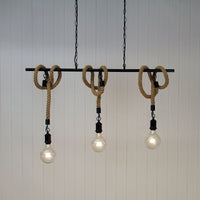 Thumbnail for Rope.3 Matt Black And Coir 3 Light  E27 Pendant