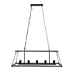 Island Timber & Black 5 Light E27 Pendant