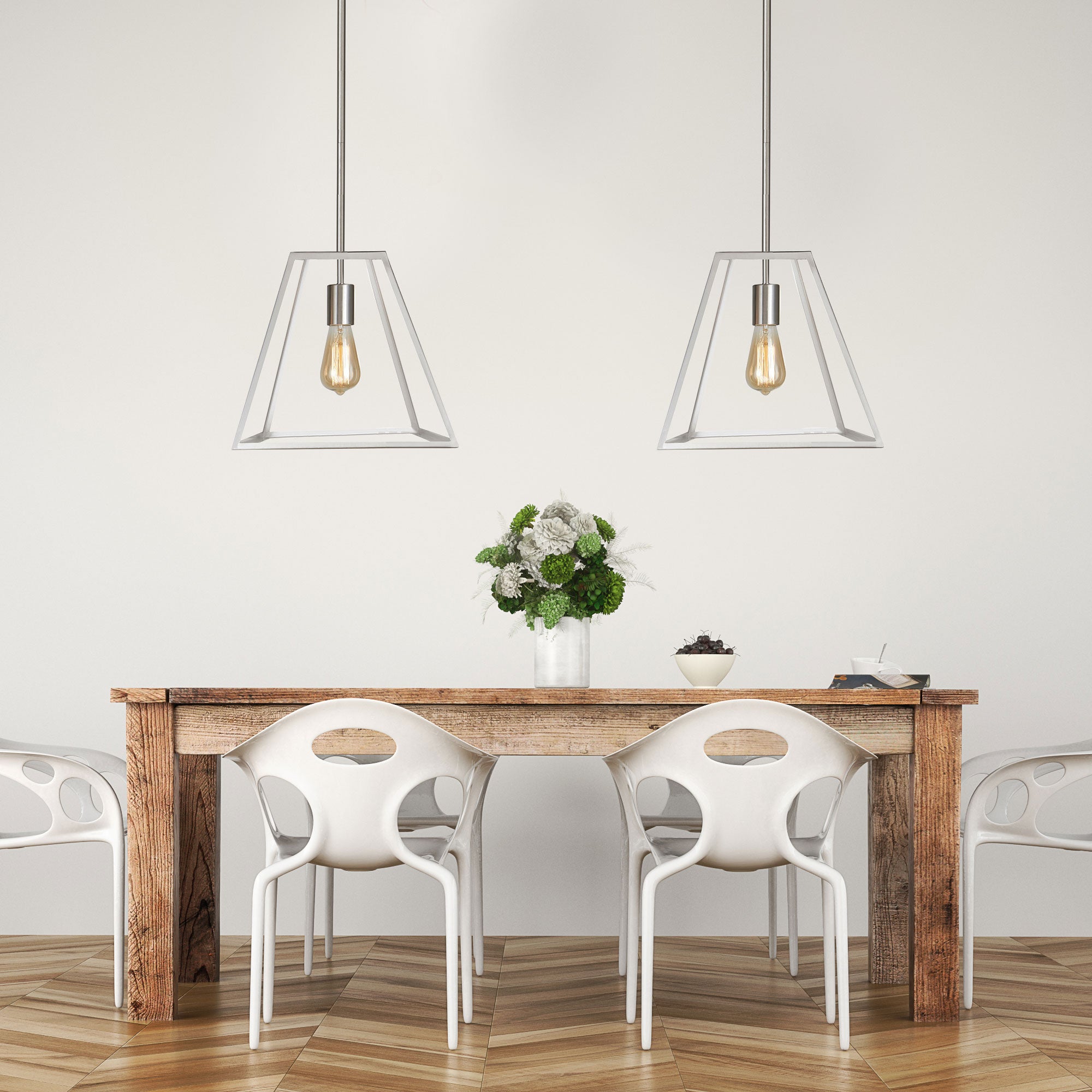 Southport.30 Brushed Chrome 1 Light E27 Urban Retro Pendant
