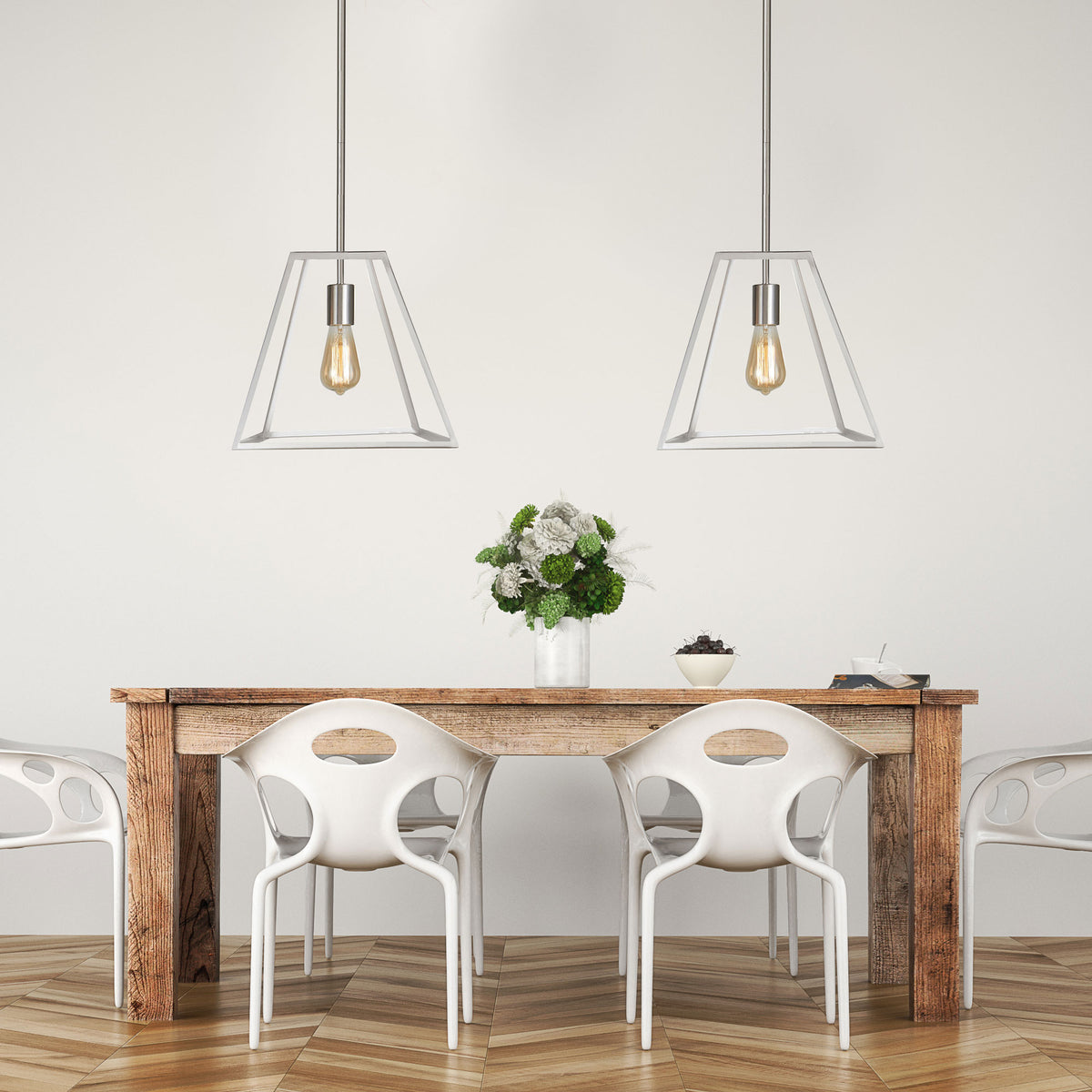 Southport 30 Brushed Chrome 1 Light E27 Urban Retro Pendant