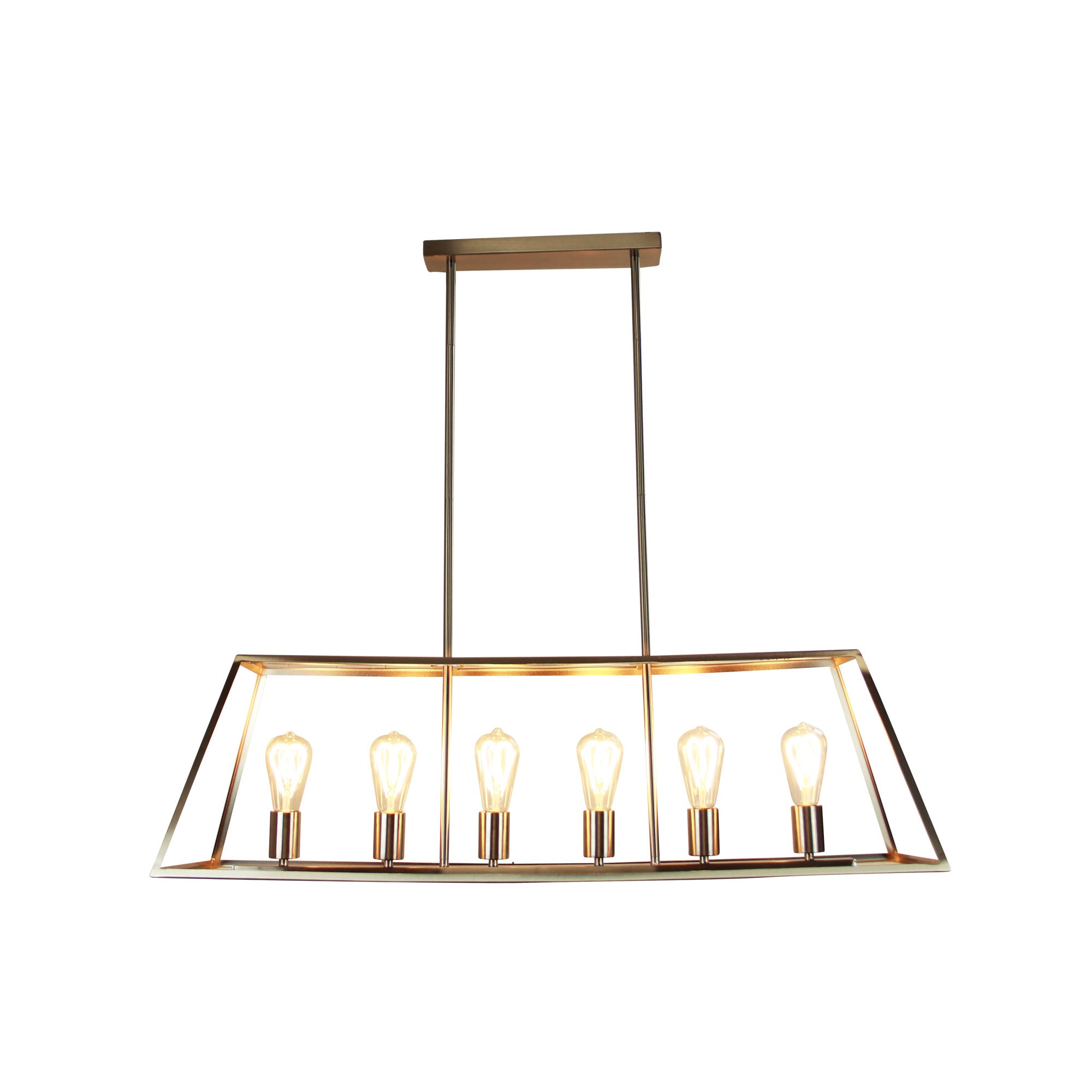 Southport.100 Brushed Chrome 6 Light E27 Urban Retro Pendant