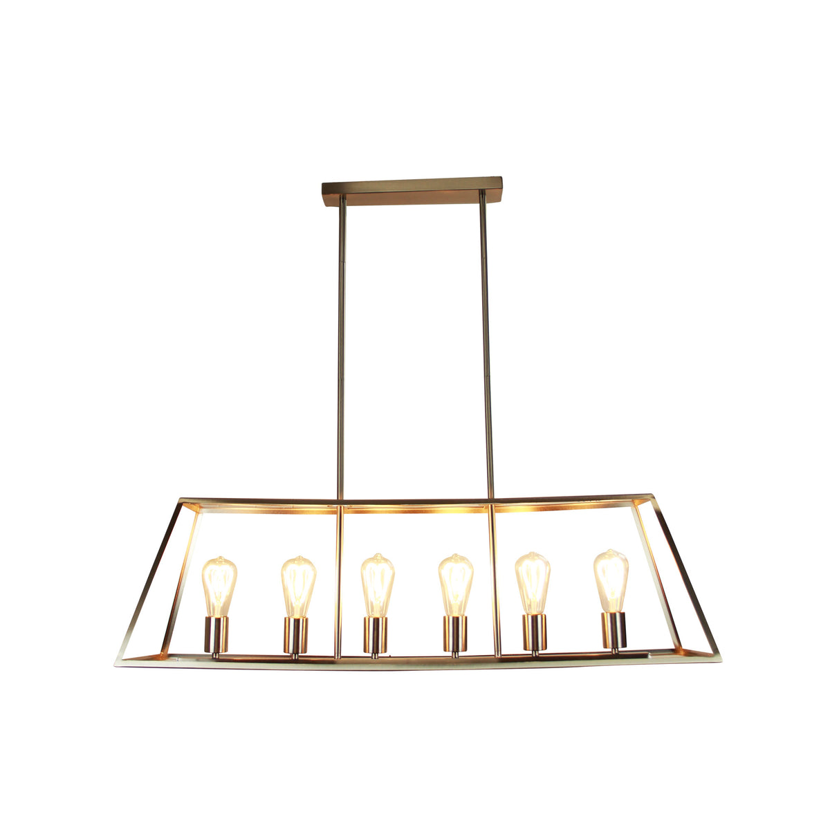 Southport 100 Brushed Chrome 6 Light E27 Urban Retro Pendant