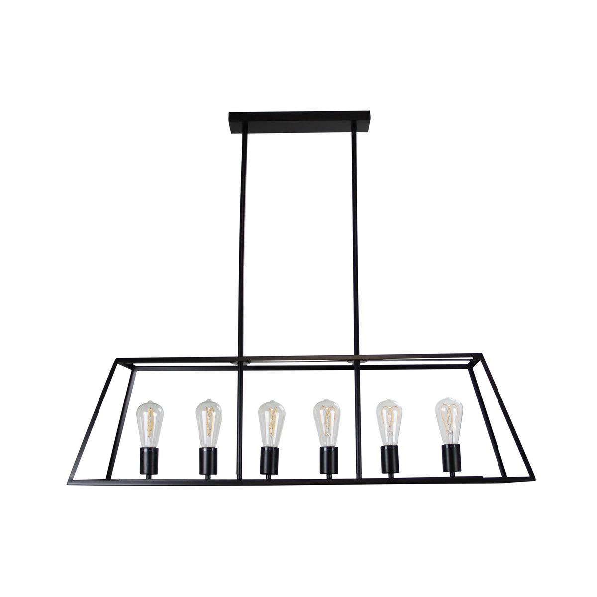 Southport 100 6 Light Urban Retro Pendant Black