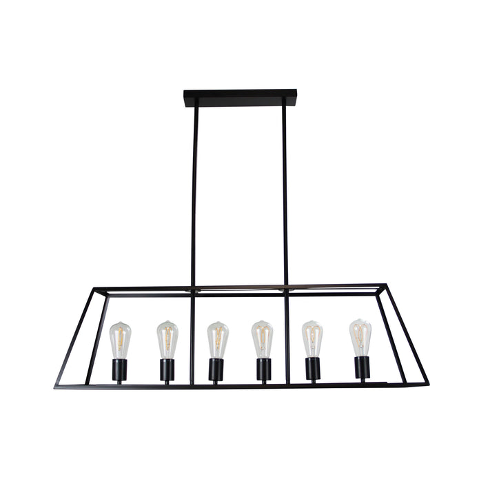 Southport 100 6 Light Urban Retro Pendant Black