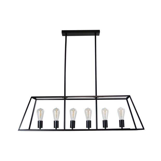 Southport 100 6 Light Urban Retro Pendant Black