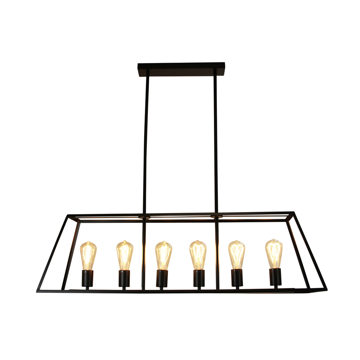 Southport 100 Black 6 Light E27 Urban Retro Pendant