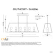 Southport 100 Black 6 Light E27 Urban Retro Pendant