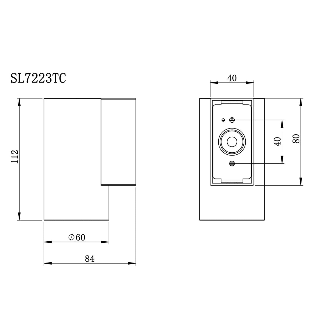 New Bondi II Aluminium Stainless 5W 3CCT IP65 Fixed Down Wall Light