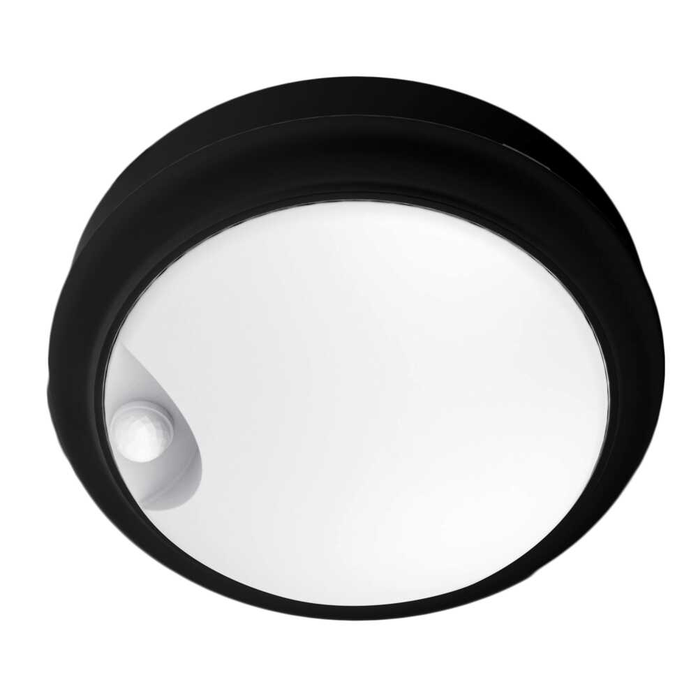 Bunker Black 15W 3CCT IP54 Round With Sensor