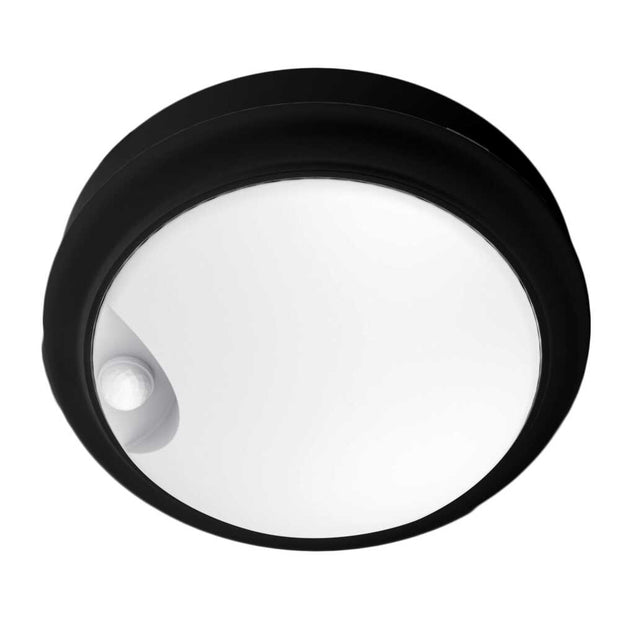 Bunker Black 15W 3CCT IP54 Round With Sensor