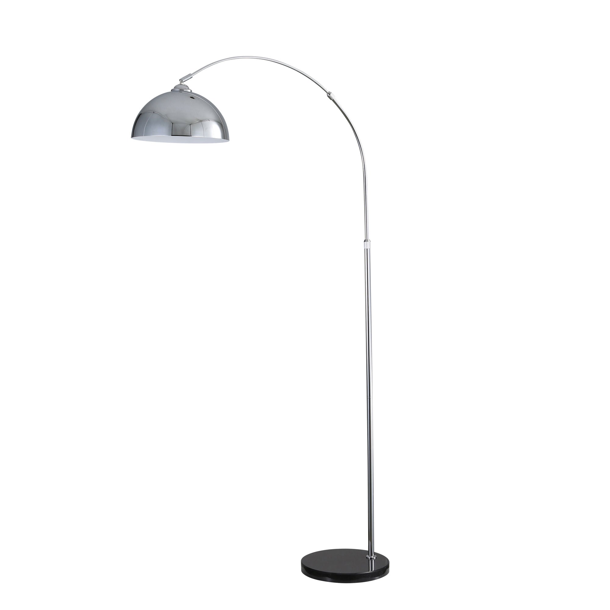 Marmo Chrome Arc Floor Lamp with Marble Base