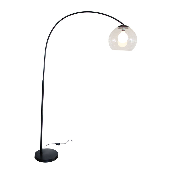 Over Black With Clear Acrylic Shade E27 Arc Floor Lamp