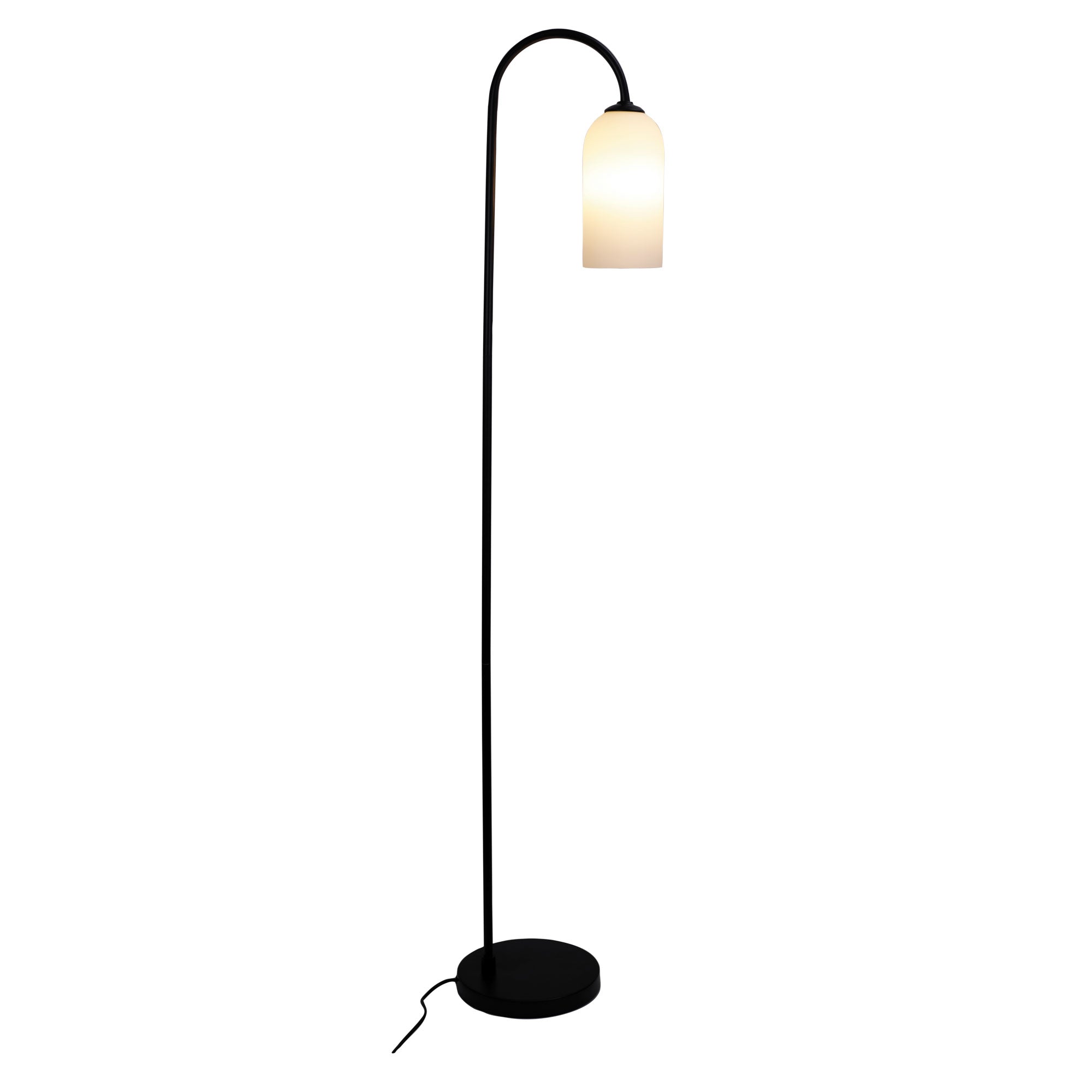 Arlington Black with Opal Glass E27 Floor Lamp