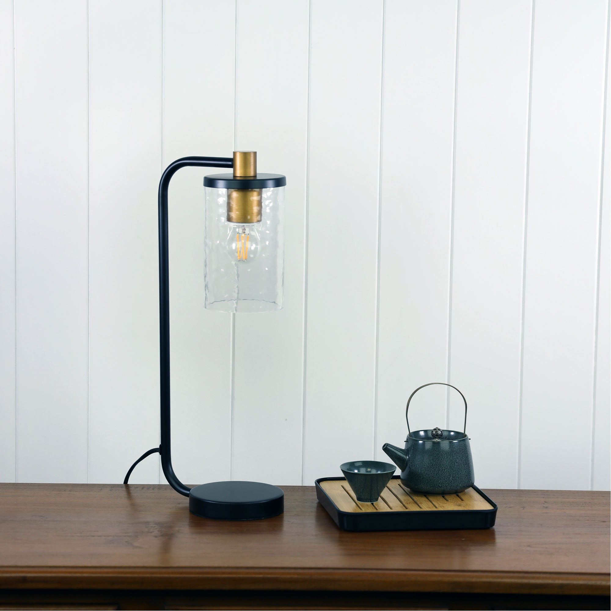 Raymont Black & Aged Brass E27 Table Lamp