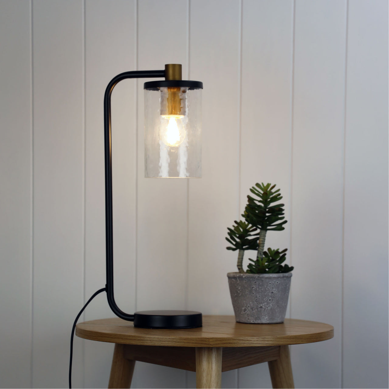 Raymont Black & Aged Brass E27 Table Lamp
