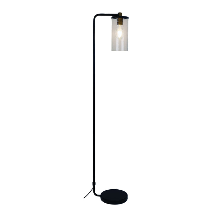 Raymont Black & Aged Brass E27 Floor Lamp
