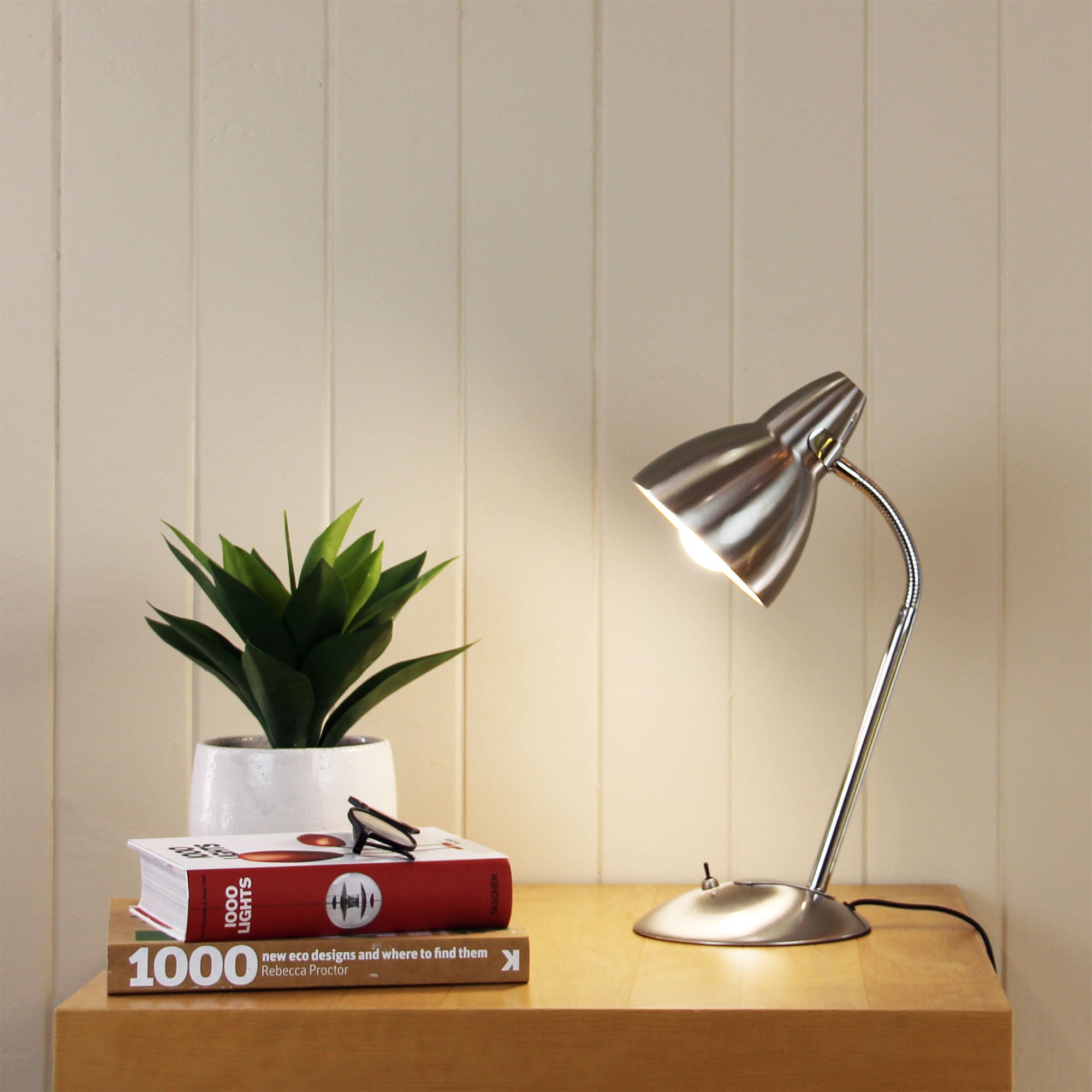 Trax Brushed Chrome E27 Classic Gooseneck Task Lamp