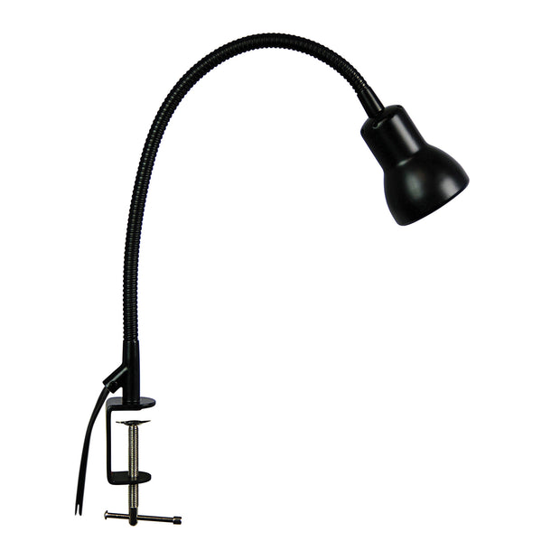 Scope Adjustable Gooseneck Clamp Lamp Black