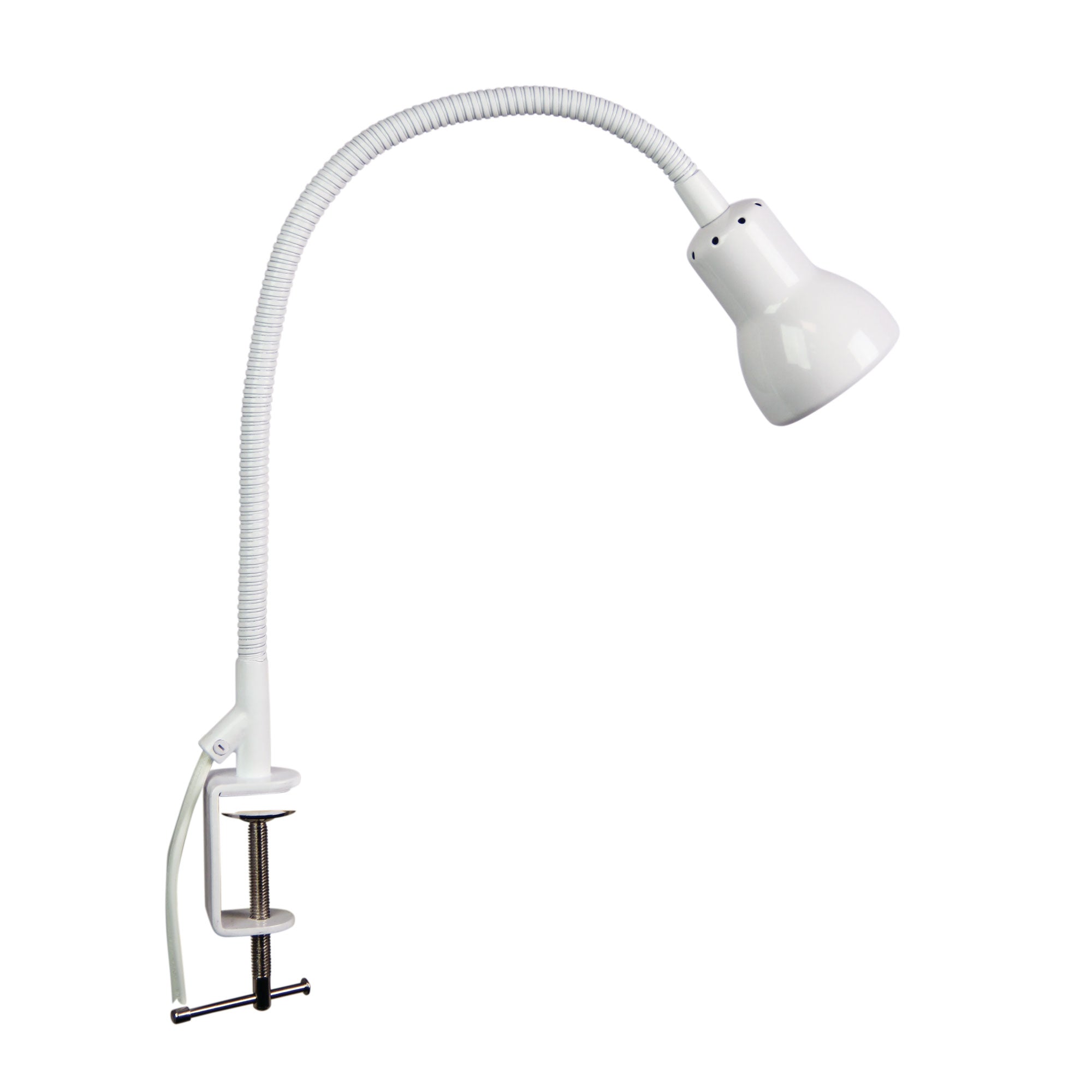Scope Adjustable Gooseneck Clamp Lamp White